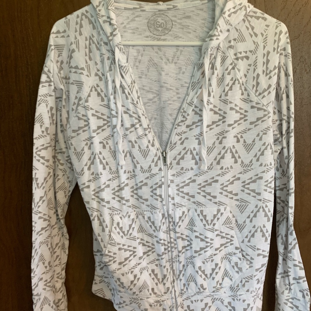 White and Grey Zip Up